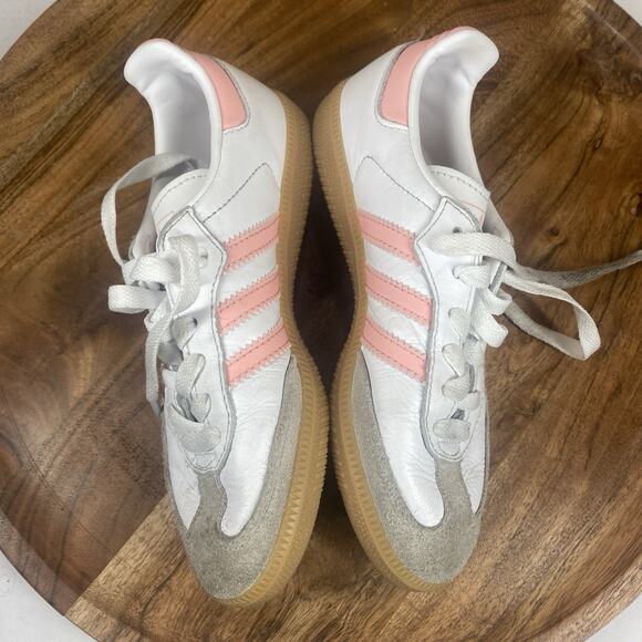 Adidas Samba Girls Kids Toddler White Pink Gum Size 1Y Shoes Sneakers - Picture 6 of 9